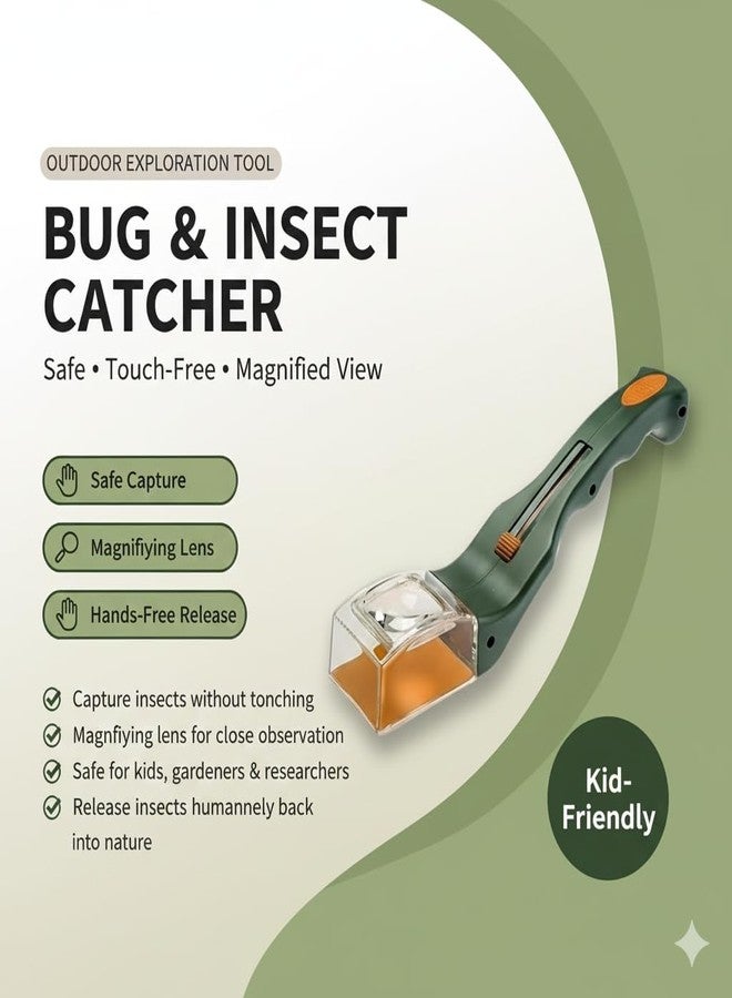 Alark أداة ألارك باج فيو لصيد الحشرات سريعة الفك مع عدسة مكبرة، أداة عرض الحشرات للأطفال والكبار، قفص حشرات متعدد الألوان مع عدسة مكبرة، لعبة خنافس لاستكشاف الطبيعة في الهواء الطلق - Image 3